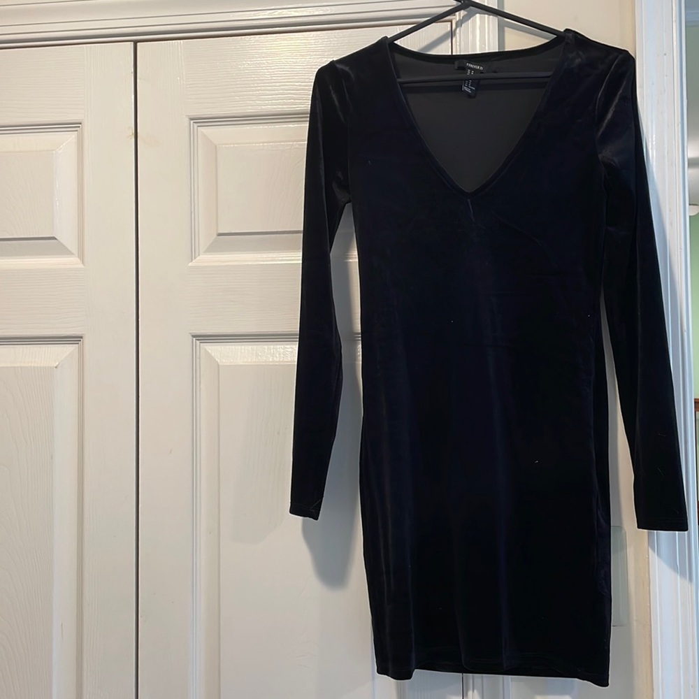 Black velvet dress